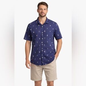 Tommy Bahama Navy Shirt with Cocktail Print